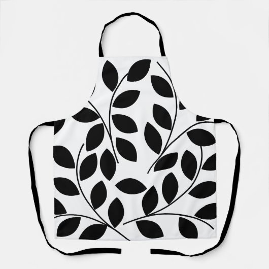 Tablier Motif Feuilles Noires (Recto)