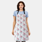 Tablier Motif Flamant rose et fleurs (Porté)