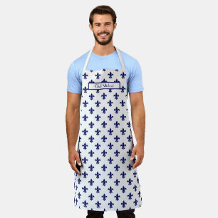 Tablier Motif Fleur de Lis DIY Couleurs et Fond Bleu marin