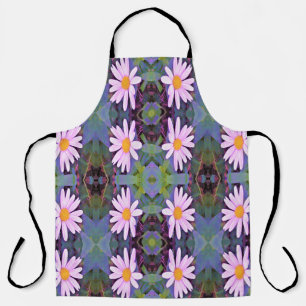 Tablier Motif Fleur de marmite rose rétro