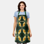 Tablier Motif Fleur Jaune Faisée Personnalisé (Porté)