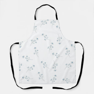 Tablier Motif Fleur sauvage bleu