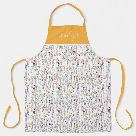 Tablier Motif Fleur sauvage d'été (Recto)