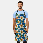 Tablier Motif fleurs de lys (Porté)