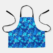 Tablier Motif Fleurs Rose Bleue Classique-87600 (Recto)