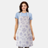 Tablier Motif fleurs violettes (Porté)