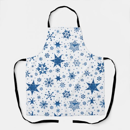 Tablier Motif Flocon de Neige Bleu (Recto)