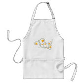 Tablier Motif floral avec Fleur orange et jaune (Devant)