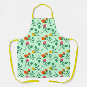 Tablier Motif floral avec fleurs roses colorées