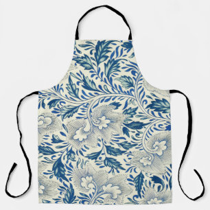 Tablier Motif Floral bleu Antique Design asiatique
