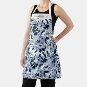 Tablier Motif floral bleu marine Pastel (Insitu)