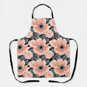 Tablier Motif floral botanique pêche clair (Recto)