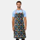 Tablier Motif floral coloré (Porté)
