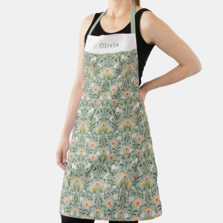 Tablier Motif floral de fleurs botaniques personnalisé.