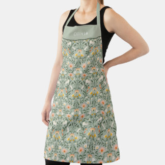 Tablier Motif floral de fleurs botaniques personnalisé.