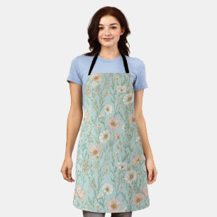 Tablier Motif floral de fleurs sauvages pastel délicat à l