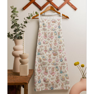 Tablier Motif floral de lapin de Pâques mignon - Printemps