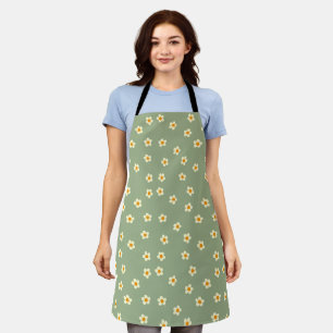 Tablier Motif floral de pâquerettes mignonnes vert