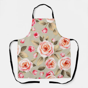 Tablier Motif floral de rose rose romantique