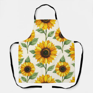 Tablier Motif floral de tournesol jaune vif sans couture