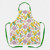 Tablier Motif floral de tulipes de Pâques jaunes de fleurs (Recto)