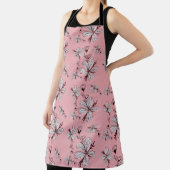 TABLIER MOTIF FLORAL FOND ROSE (Insitu)