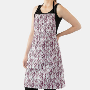 Tablier motif floral marron et blanc