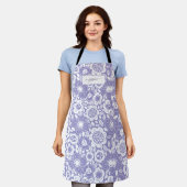 Tablier Motif floral mod avec nom en écriture (Porté)