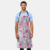Tablier motif floral pastel Abstrait. Beau flo rose (Porté)