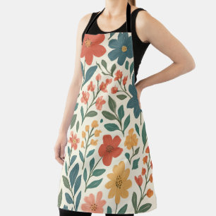 Tablier Motif floral peint à la main – Botanique colorée 
