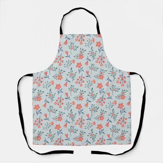 Tablier Motif floral Prairie de corail (Recto)