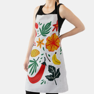 Tablier Motif floral rétro scandinave tropical fruit