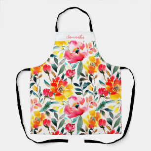 Tablier Motif floral rose