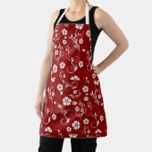 Tablier Motif floral rouge et blanc (Insitu)