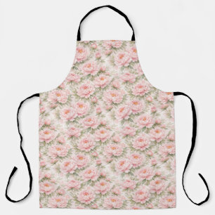 Tablier Motif floral sans couture de pivoine à l'aquarelle