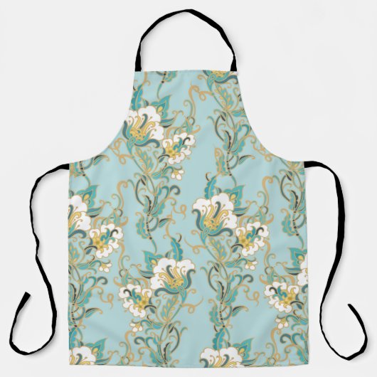 Tablier Motif floral sans parfum avec fleurs de coton blan (Recto)