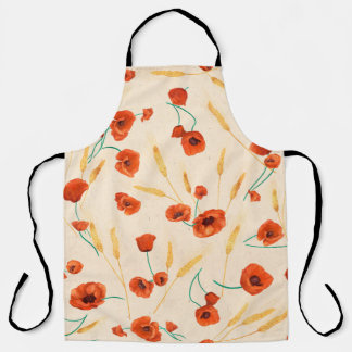 Tablier Motif floral sauvage sans couture sur un arrière -