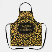 Tablier Motif floral scandinave or élégant (Recto)