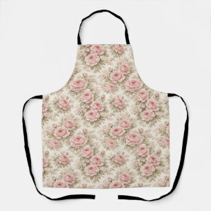 Tablier Motif floral transparent de rose élégante vintage