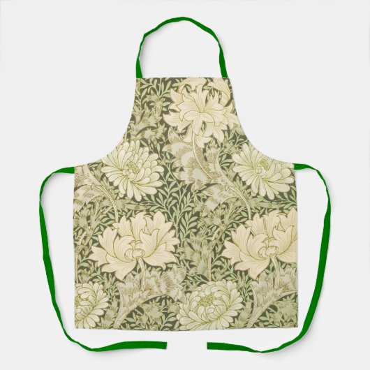 Tablier Motif floral vert de William Morris (Recto)
