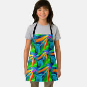 Tablier Motif floral vert et orange (Insitu)