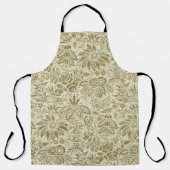 Tablier Motif Floral Vert Sage Antique Damas (Recto)