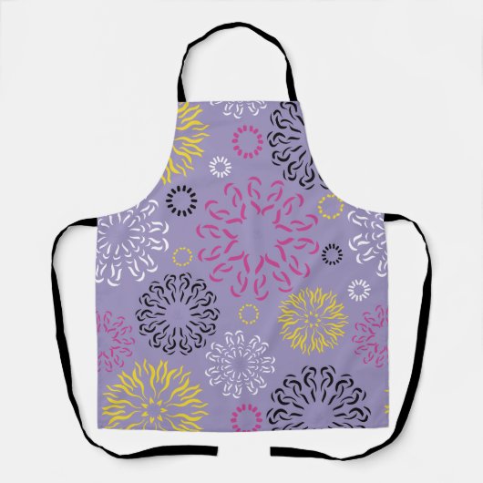 Tablier Motif floral vibrant abstrait (Recto)