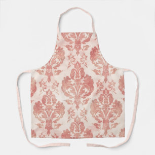 Tablier Motif Floral Vintage Aquarelle Damassé Rose
