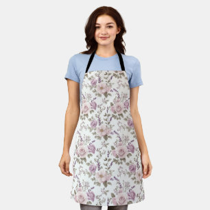Tablier Motif floral vintage sans couture : Roses et lavan