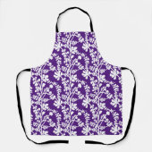 Tablier Motif Floral Violet Et Blanc (Recto)