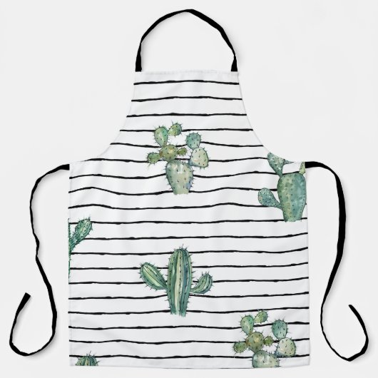 Tablier Motif fluide cactus aquarelle (Recto)