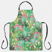 Tablier Motif fluide cactus aquarelle (Recto)