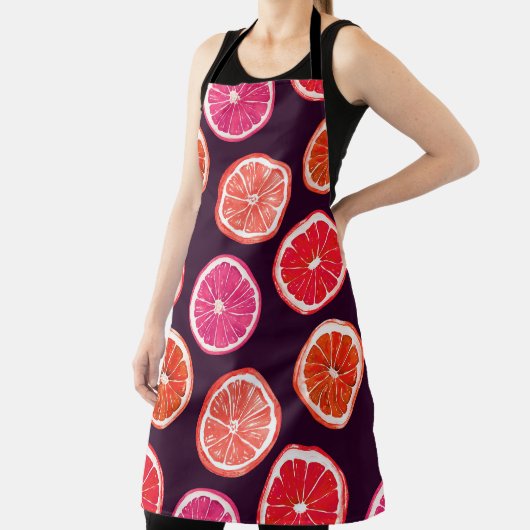 Tablier Motif foncé Citrus peint à la main (Insitu)