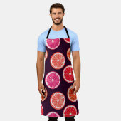 Tablier Motif foncé Citrus peint à la main (Porté)